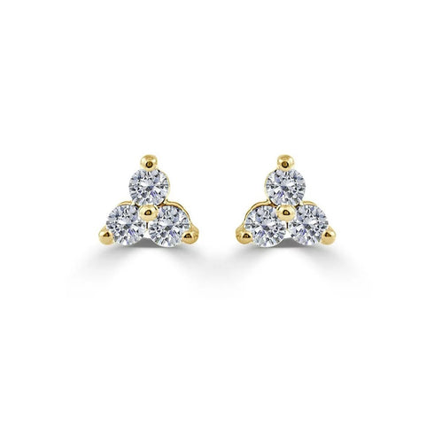 Cluster Triangle Stud 0.2in Diamond Earrings - 1